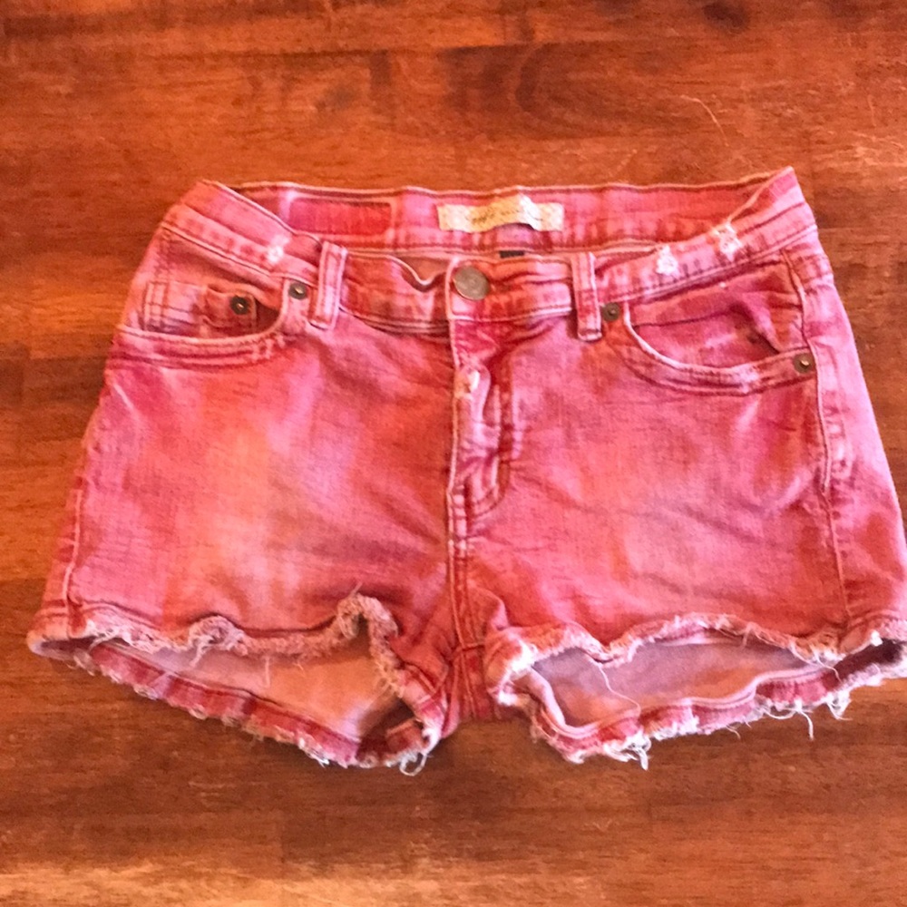 m2f Red Distressed Cutoffs Denim Shorts size 27